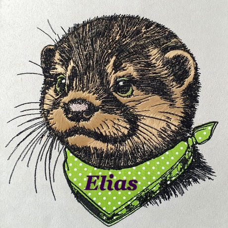 Stickdatei Applikation Otter Baby Leo  realistisch