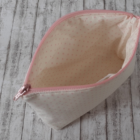 Kosmetiktasche Lucy Krone natur/rosa