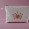 Kosmetiktasche Lucy Krone natur/rosa