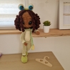 Puppe nach amigurumi gehäkelt Handarbeit in grün Tiana Küss den