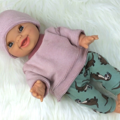 Puppenkleidung passend für 34 cm Puppen Sweater Hose Mütze Neu