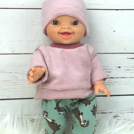 Puppenkleidung passend für 34 cm Puppen Sweater Hose Mütze Neu