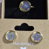 Blütenschmuckset mit echten Blüten aus Epoxidharz