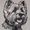Stickdatei Applikation West Highland Terrier Gustl 