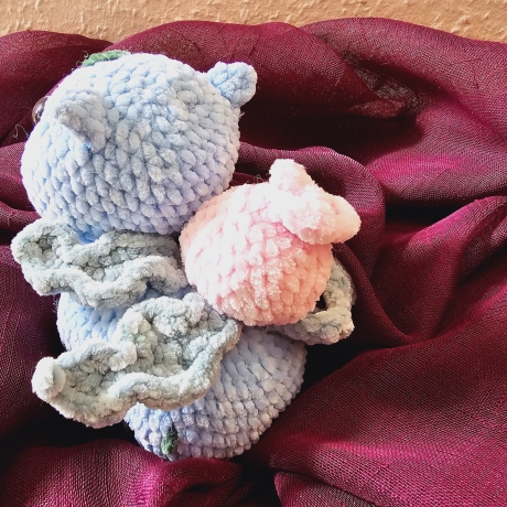Pokemon Bisaknosp, Unikat,  Amigurumi,  ca. 14x19 cm, gehäkelt