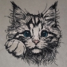 Stickdatei Applikation Katze Kitten Tabby realistisch