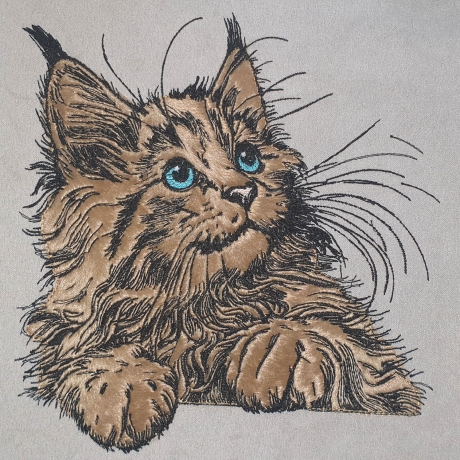 NEU Stickdatei Applikation Maine Coon Katze Kiss 