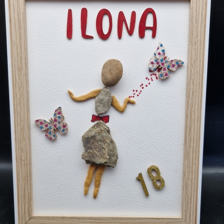 Steinbild als Geldgeschenk zum Geburtstag - Geldschein wählbar