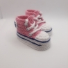 Baby-Schuhe, 0-3 Monate, Fußlänge EU 15 bis 8.5 cm rosa/weiß