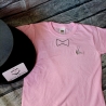 Pinkes Kids Shirt Fliege & Papagoy Anhänger - StickBina