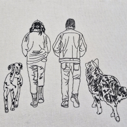 Vier Skizze eines Spaziergangs - 24x20