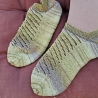 Sneaker Socken - Gr.40/41 - mit Lochmuster - grün/ Verlaufsgarn
