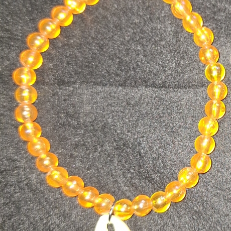 Perlenarmband Sommer orange/weiß 
