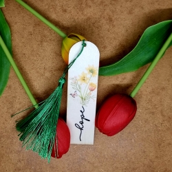 Lesezeichen aus Holz hope, bedruckt