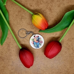 Schlüsselanhänger aus Holz Papagei, bedruckt