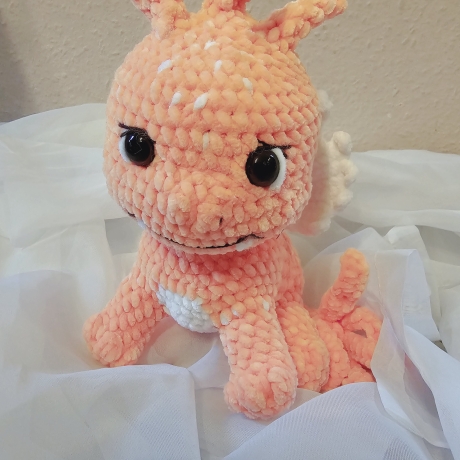 Drache Loulou, Unikat,  Amigurumi,  ca. 20x25 cm, gehäkelt 