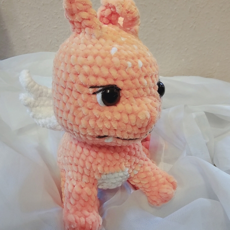 Drache Loulou, Unikat,  Amigurumi,  ca. 20x25 cm, gehäkelt 