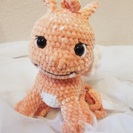 Drache Loulou, Unikat,  Amigurumi,  ca. 20x25 cm, gehäkelt 