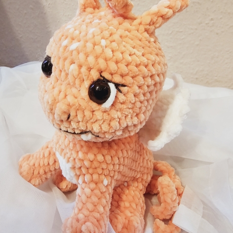 Drache Loulou, Unikat,  Amigurumi,  ca. 20x25 cm, gehäkelt 