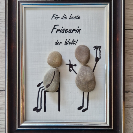 Steinbild als Geschenk für die beste Friseurin der Welt