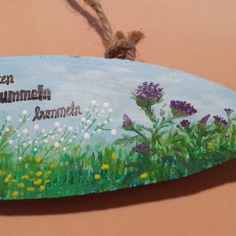 Gartenschild - Bin im Garten mit den Hummeln bummeln - Türschild