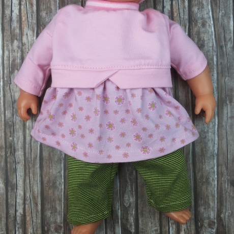 Tunika Legging und Mütze Kleidung passend für Puppen 32 cm Neu