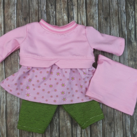 Tunika Legging und Mütze Kleidung passend für Puppen 32 cm Neu