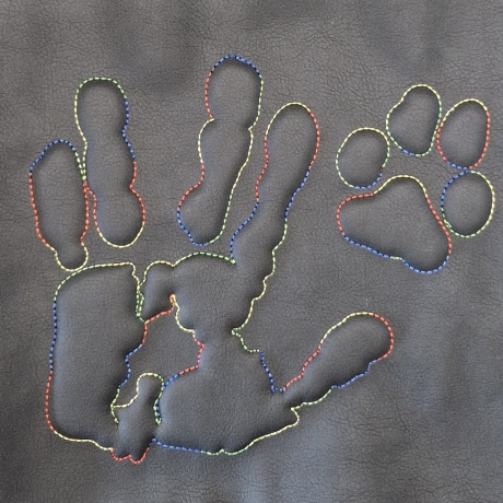 Trapunto/ 3D - Hand und Pfote 2 - 18.80x16.02 cm