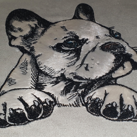 NEU Stickdatei Applikation Bulldogge Luna 