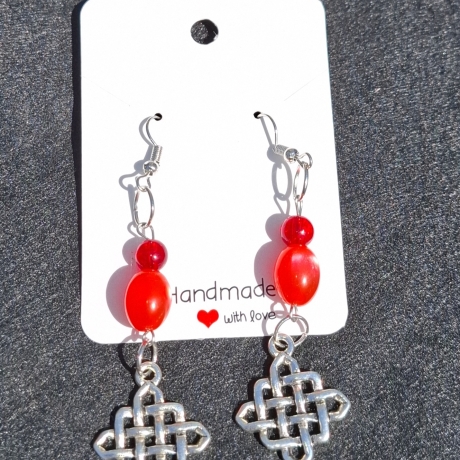 Ohrringe keltischer knoten rot