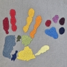 Regenbogen Farben - linke Hand und Pfote - 13.83x11.71 cm