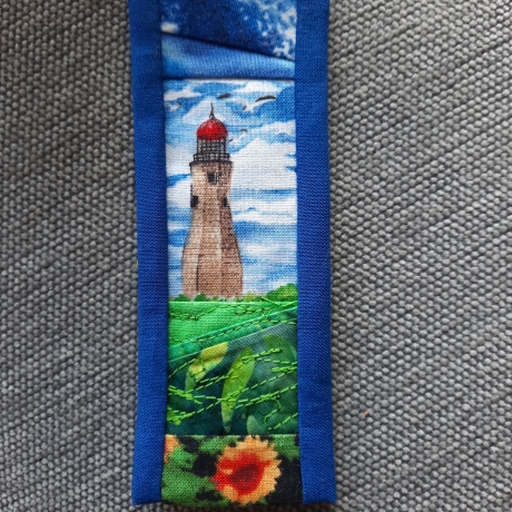 Patchwork  Lesezeichen aus Stoff - Der Leuchtturm