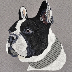 Tyson - französische Bulldogge - als Vollstickdatei - 20x20