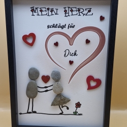 Steinbild als Geschenk für Verliebte - Mein Herz schlägt für Dich