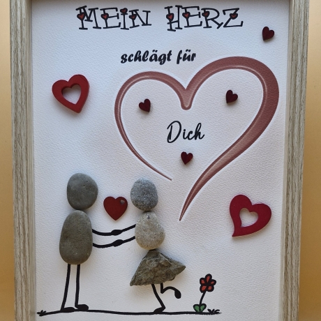 Steinbild als Geschenk für Verliebte - Mein Herz schlägt für Dich