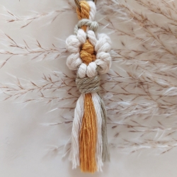 Anhänger Schlüsselanhänger Keychain Daisy Blume Makramee