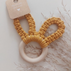 Greifring Beißring Greifling Hase Makramee