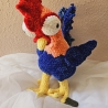 Hahn, Heihei crazy cock, Unikat,  ca. 43 cm, Amigurumi gehäkelt 