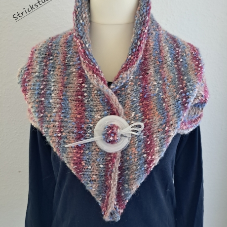 Rundschal / Kragenschal - handgestrickt - Pastellfarben - dots 