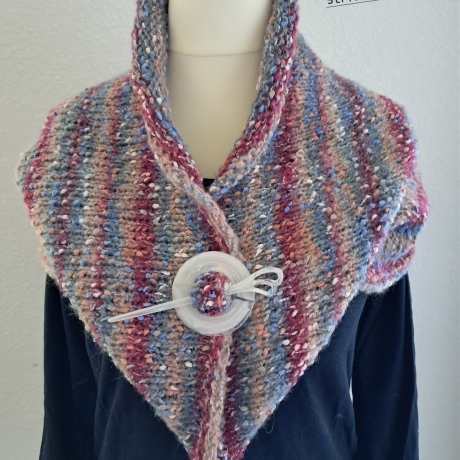 Rundschal / Kragenschal - handgestrickt - Pastellfarben - dots 