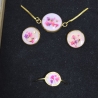 Blütenschmuckset mit echten Blüten aus Epoxidharz