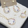 Blütenschmuckset mit echten Blüten aus Epoxidharz