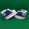 Baby-Schuhe, 0-3 Monate, Fußlänge EU 15 = 8.5 cm königsblau/weiß