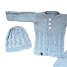 Baby Set 3 teilig in Eisblau und der Größe 68/74