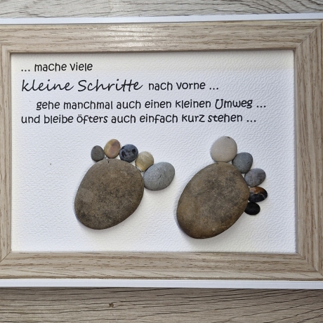 Steinbild als Geschenk für liebe Menschen ... kleine Schritte