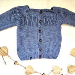 Strickjacke Baby Bio in Blau und der Größe 74/80