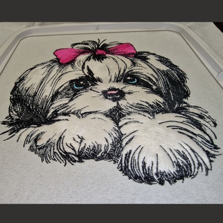 NEU Stickdatei Applikation Shih Tzu Laila Hund
