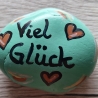 Handbemalter Glücksstein mit Jutesäckchen