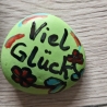 Handbemalter Glücksstein mit Jutesäckchen