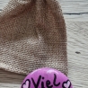Handbemalter Glücksstein mit Jutesäckchen